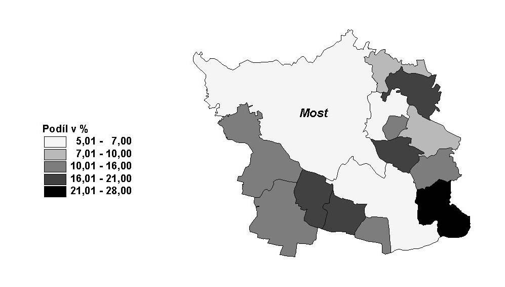 SO ORP MOST Bytový fond podle výsledků sčítání lidu, domů a bytů v rodinných domech Trvale obydlené byty z toho byty v bytových domech na 1 000 obyvatel na 100 cenzových domácností Neobydlené byty