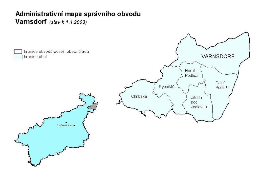 SO ORP VARNSDORF Správní obvod obce s rozšířenou působností Varnsdorf je nejmenším správním obvodem na území Ústeckého kraje. Jeho rozloha je necelých 90 km 2, což představuje 1,7 % rozlohy kraje.