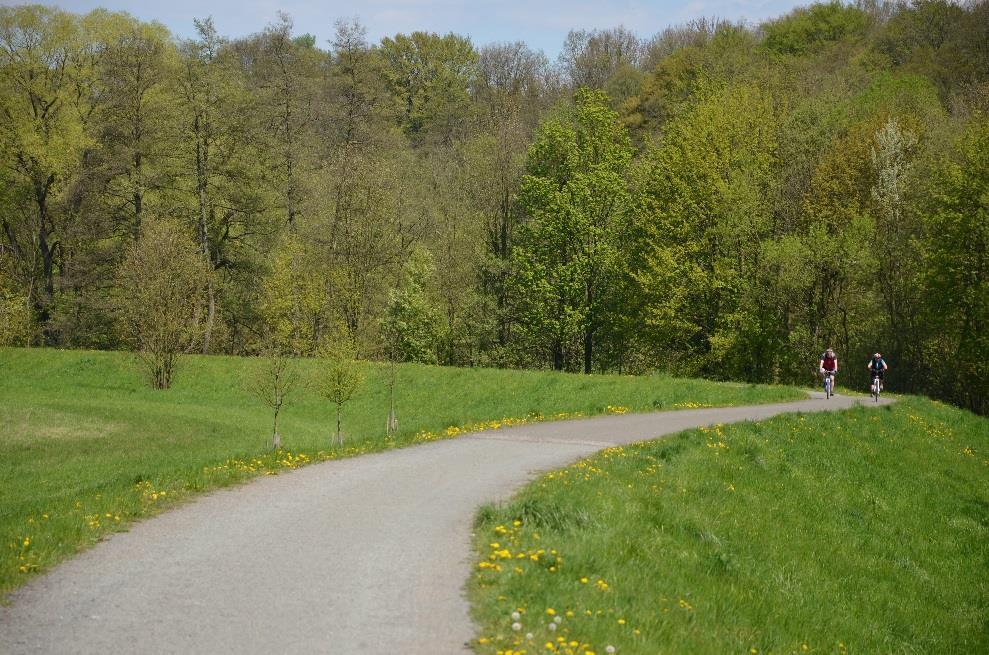 Ratibořicích. Příjezdová cesta je navýšena nad okolním terénem Babiččina údolí.