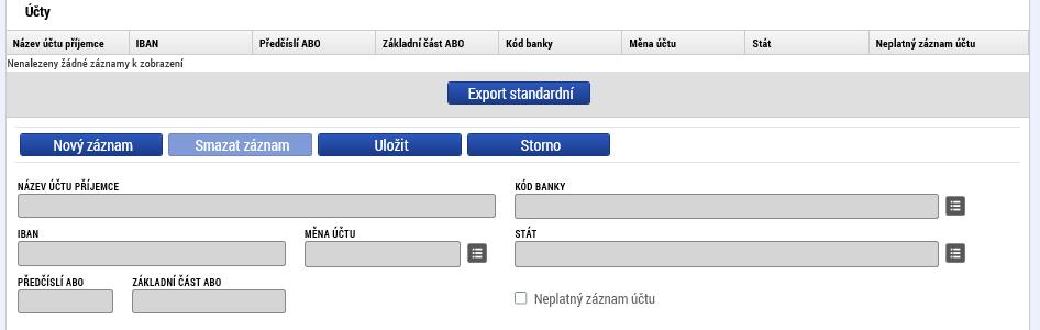 Zneplatnění záznamu dodavatele V některých případech může docházet k situaci, kdy daný typ dodavatele již není v rámci příslušné Žádosti o podporu