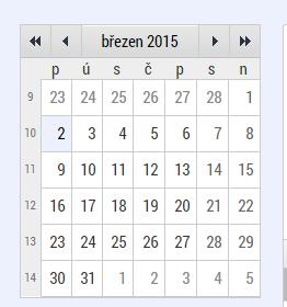 2.2.Kalendář Uživatel má možnost využít funkci kalendáře, kdy pod jednotlivé dny v kalendáři může navázat