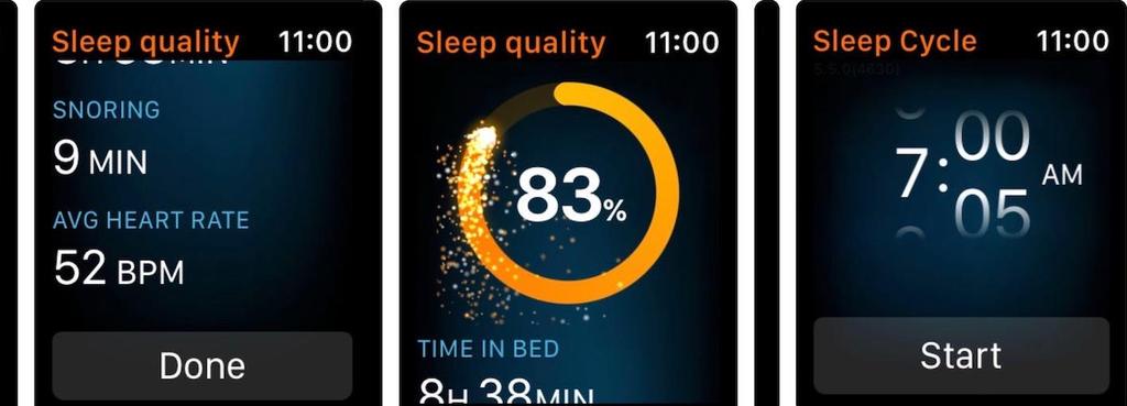 Sleep Cycle na Apple Watch Snore Stopper - díky speciální zvukové analýze aplikace pozná chrápání, začne generovat jemné vibrační impulsy (ne tak silné, aby vedly ke vzbuzení uživatele), donutí ke