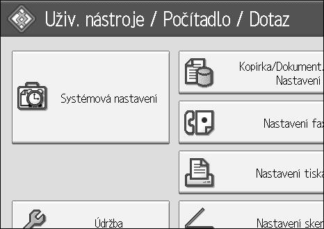 Programování pøíjemcù do adresáøe Programování pøíjemcù do adresáøe Pomocí funkce Správa adresáøe v poloôce Nástroje správce nabídky Systémová nastavení mùôete naprogramovat faxová èísla, e-mailové