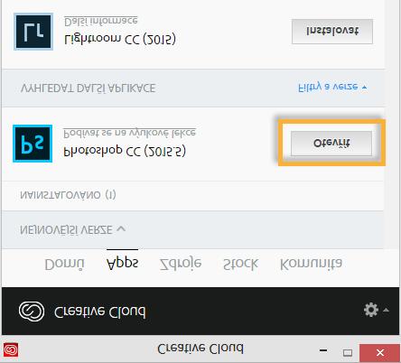 Poznámka: Několik aplikací, jako jsou například aplikace Touch App Plugins nebo Gaming SDK, nelze spustit z aplikace Creative Cloud pro stolní počítače.