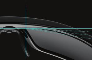 Anatomické sportovní čočky uvex Silnější zakřivení obrouček uvex RX sp umožňuje ustavit čočky pod jistým úhlem přímo před okem.