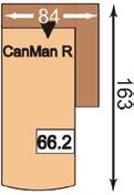 2 CanManR 84 91 163 MEZIPRVEK Kanape s ručně přestavitelnou relaxační funkcí, područka vlevo nebo vpravo, 5cm vzdálenost od stěny (30cm s podhlavníkem), potažení 16