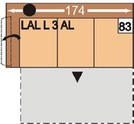 SPACÍ POHOVKA / SPACÍ GAUČ / SPACÍ SOFA 82 3AL 84 3AR 3sedák s příčným lůžkem, područka vlevo nebo vpravo, možné pouze v