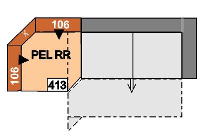 Kč 9 625 Kč 10 450 Kč 11 275 Kč 12 100 Kč 402 PEL 403 PER 106 98 106 Trapézový roh vlevo nebo vpravo, možné pouze v