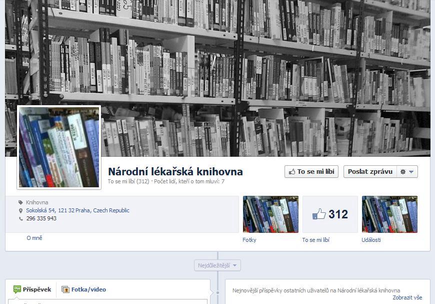 3.1 PREZENTACE NLK NA SOCIÁLNÍ SÍTI FACEBOOK Obr. 13 - Profil NLK na sociální sítí Facebook Podíváme-li se na profil NLK, uvidíme pravý opak.