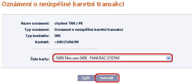 3.3. Zobrazení detailu, změna a smazání oznámení Každé oznámení lze kdykoli smazat a u většiny oznámení lze změnit zadané parametry.