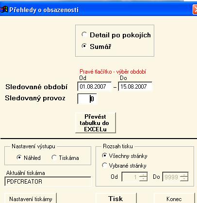 2.14. Přehledy o tržbách Přehledy o tržbách je možno zobrazit dle