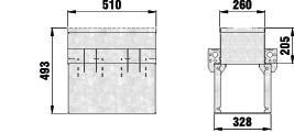 pozinkovaný typ 450-316 283-36247 Čelní stěna se sadou šroubů, pozinkovaná, pro odtokovou vpust/revizní díl - 316 283-36223 Všechny odtokové vpusti a revizní díly jsou vyráběny s otevřeným čelem pro
