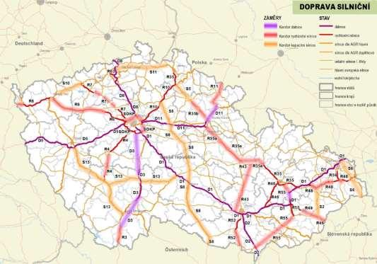 1 Koridory a plochy dopravní infrastruktury vymezené PÚR ČR  1, které se