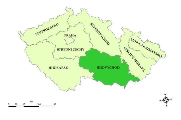 ÚVODEM CHARAKTERISTIKA REGIONU Svou rozlohou 13 991 km 2 je region soudržnosti Jihovýchod druhým plošně největším regionem soudržnosti NUTS 2 ČR po regionu soudržnosti Jihozápad.