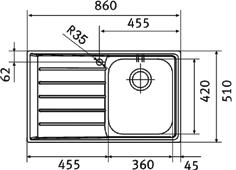 Franke Neptun materiál model NEX 611/7 spodní skříňka od 500 mm 2 7 5 950 Kč (vč.