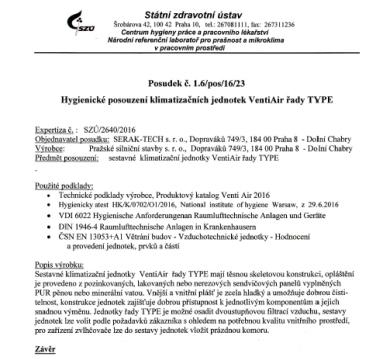 Certifikace zahrnuje: ź Měření vzduchových výkonů zařízení a porovnání naměřených hodnot parametry udávanými výrobcem