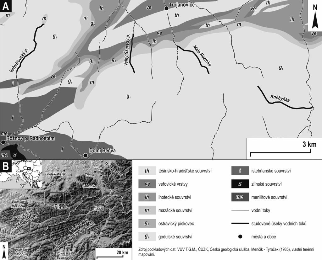 KORYTOVÉ SEDIMENTY A GEOMORFOLOGICKÉ PROCESY VYSOKOGRADIENTOVÝCH TOKŮ VE FLYŠI MORAVSKOSLEZSKÝCH BESKYD Bed sediments and geomorphological processes in high-gradient streams based in flysch of the