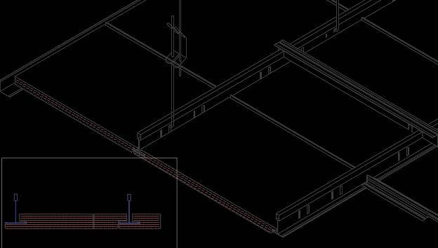 M600 M625 Skrytá konstrukce - Hidden Structure - Verdeckte Konstruktion Kazetový podhled se skrytou konstrukcí s osovou roztečí nosných profilů 600, popř.