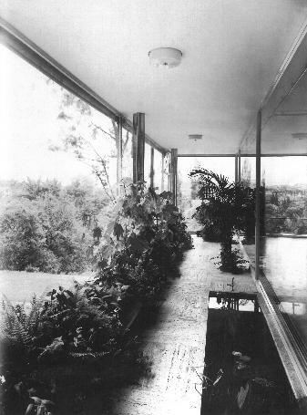 63 Vila Tugendhat pohled na zimní zahradu v