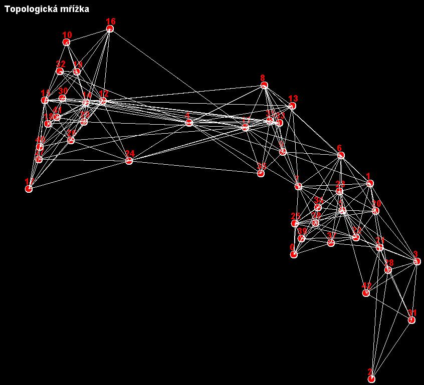Učení modelu by probíhalo standardním způsobem (viz kapitola 4.2), ale výsledná topologická mřížka by se stala vstupem další již menší základní Kohonenovy mapy.