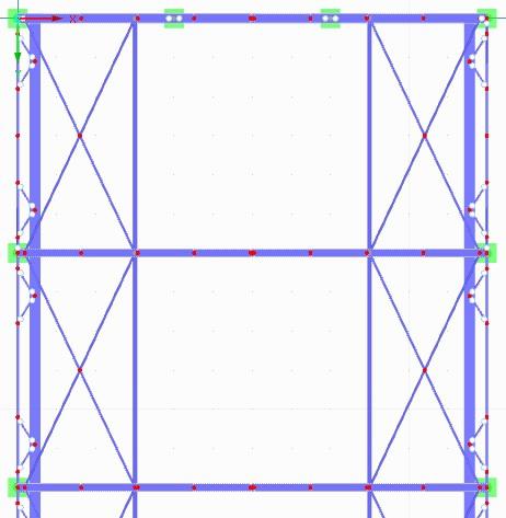 Obrázek 6: Model B RFEM pohled ve směru osy X