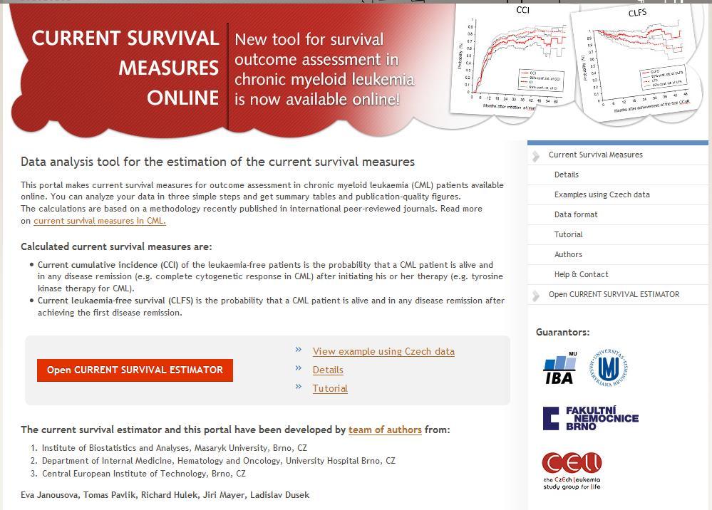 CurrentSurvival: Estimation of CCI and CLFS Functions. R package version 1.0. Masarykova univerzita, 2013. http://cran.r-project.