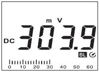 d) Měření napětí AC + DC Funkce měření V-DC umožňuje měření smíšených napětí (stejnosměrných napětí s podílem střídavého napětí).