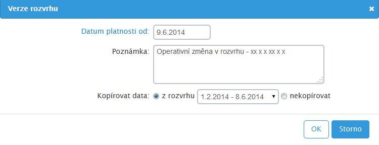 6. Verze rozvrhu Určitě je jen minimum škol, které by nepotřebovaly provést během pololetí změnu v rozvrhu, jeho optimalizaci, náhradu jednoho vyučujícího za druhého apod.