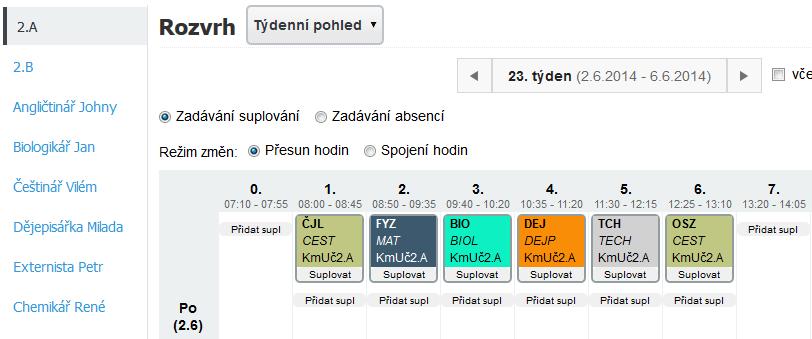 Co se stane s původní verzí? Uživatelů se nijak nedotkne, pouze snad v tom, že jim oznámíte, že od určitého data budou mít tu a onu změnu ve svém rozvrhu Třídy (tedy Žáci) nebo Učitele.