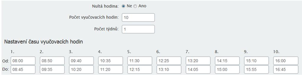 Toto nastavení je totiž automaticky přenášeno do nově zakládaného období. Pokud tedy Admin koncem 2. pololetí probíhajícího (a končícího) školního roku předzaloží (třeba už v červnu) nové 1.