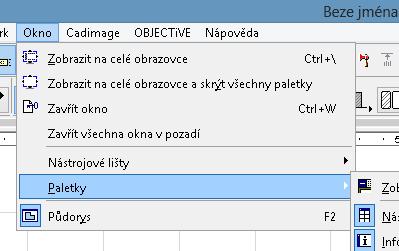 Držet je přitom musíme za jejich modrý proužek nahoře či vlevo. Pozor na křížek - tím paletku vypneme! PRACOVNÍ PLOCHA ABSOLUTNÍ 0,0 MININÁPOVĚDA Pozn.