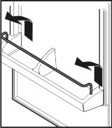 Vypnutí ventilátoru u Krátce stiskněte tlačítko Ventilation Fig. 3 (2). w Tlačítko Ventilation zhasne. w Ventilátor je vypnutý. 5.2.7 Vyjmutí držáku lahví u Držák lahví vytáhněte podle vyobrazení. 5.2.4 Police Přemístění polic Desky polic jsou proti neúmyslnému vysunutí zajištěny zarážkami.