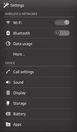 2 Android Klepněte na [Settings] (Nastavení) t [Bluetooth ]
