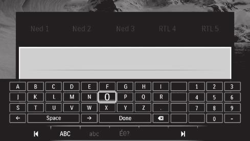 Stiskněte tlačítko EDIT. Zadejte text Pomocí dálkového ovladače a klávesnice na obrazovce zadejte text. OK $%& DEF (# Vyberte režimy vstupu Stiskněte tlačítko / na dálkovém ovladači.