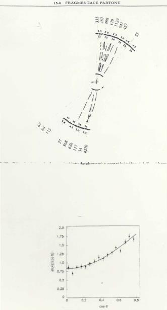 e + + e q + q 2 jety Úhlové rozdělení mezi směrem jetů a osou svazků, resp.