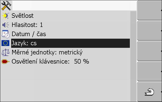 7 Konfigurace terminálu v aplikaci Service Přijímač GPS 1. Přejděte na obrazovku Nastavení terminálu : Service Nastavení terminálu Zobrazí se následující obrazovka: 2. - Změňte požadované parametry.