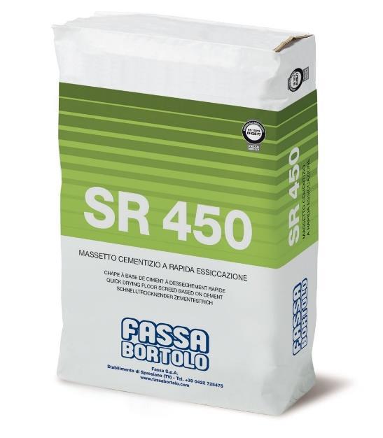 SR 450 Rychletuhnoucí potěr cementový Číslo výrobku Popis výrobku Rychleschnoucí potěr na bázi cementu s kompenzací smrštění pro vnitřní podlahy Složení SR 450 je suchá směs, sestávající ze