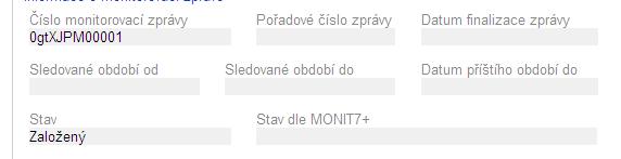 Informace o projektu a MZ (I.) Po otevření této záložky jsou pole neaktivní a podbarvené šedivou barvou. Zmáčkněte tlačítko Nový záznam a záznam uložte pomocí tlačítka Uložit.