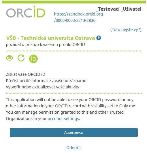 Integrace ORCID na VŠB-TUO z pohledu