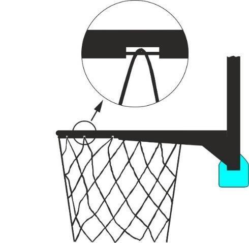 - Když se basketbalový míč spustí na bezpečnostní sklo, musí se od něj odrazit s minimální výškou odskoku 50 %. výšky. Obrázek 3 Deska II 5. Koš 5.1.