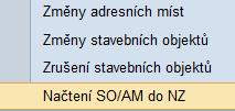 Na obrazovce se objeví informace o úspěšném provedení akce včetně počtu vložených prvků a NZ již obsahuje načtená adresní místa s typem operace změna prvku.