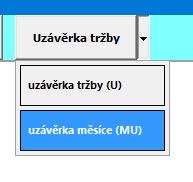 Okno měsíční uzávěrky umožní vybrat období (konkrétní rok a měsíc, případně čtvrtletí): Funkce provede součet denních uzávěrek a zobrazí ho za