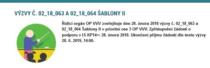 Šablony II info na webu MŠMT k šablonám II http://www.msmt.