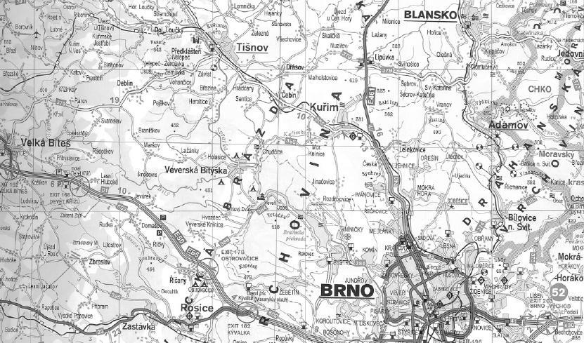 Příloha č. 9 Mapa s vyznačenými pracovními příleţitostmi Deblín 1 5 Svatoslav Braníškov 2 4 Přibyslavice 3 1.