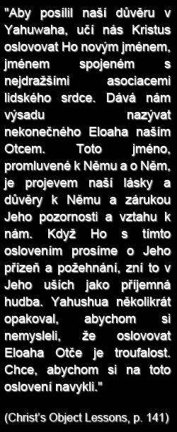 každá lidská bytost, a aby s nimi bojoval, jako s nimi musí bojovat každý lidský jedinec, vystavuje se nebezpečí porážky a věčného zatracení. Každý pozemský otec lne ke svému synovi celým srdcem.