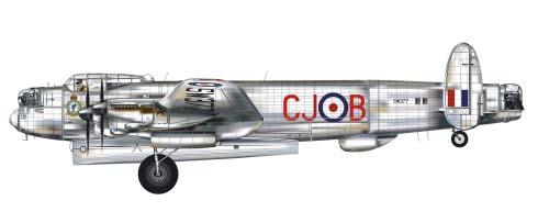 (RCAF) perutě, v současnosti prochází restaurováním v USA. Lancaster Mk.X, KB873, ze 431. (RCAF) perutě.