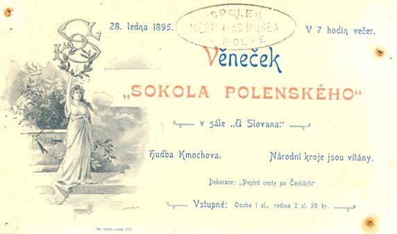 Příloha č. 9 a) Pozvánka na ples Tělocvičné jednoty Sokol v Polné, konaný dne 16.