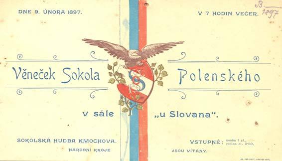 Příloha č. 12 a) Pozvánka na věneček Tělocvičné jednoty Sokol v Polné, konaný dne 9.
