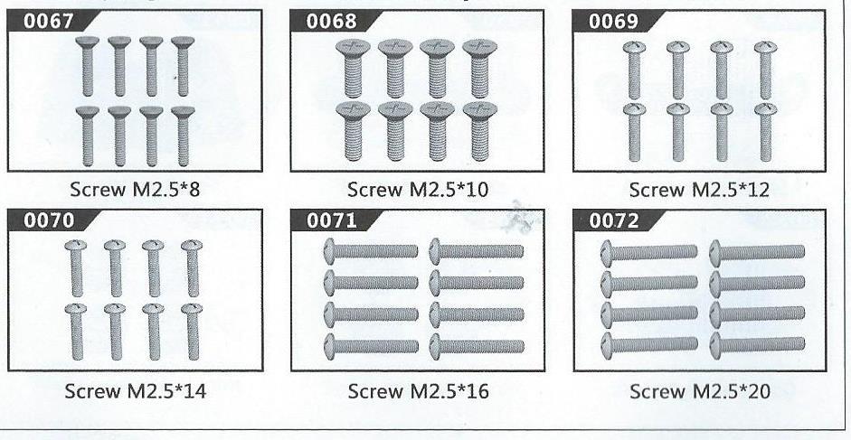 latches závory Screw M2.