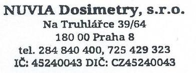 DOZIMETRIE společností NUVIA Dosimetry, s.r.o. Č.